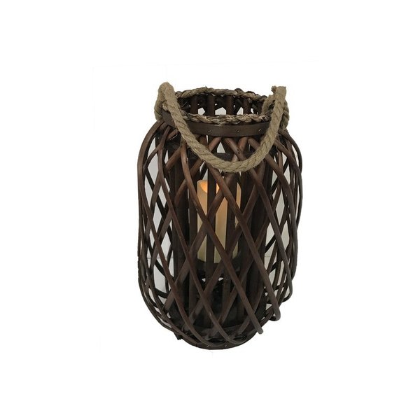 Infinity 16 in. Wood Willow Hanging Lantern Brown HY9303S